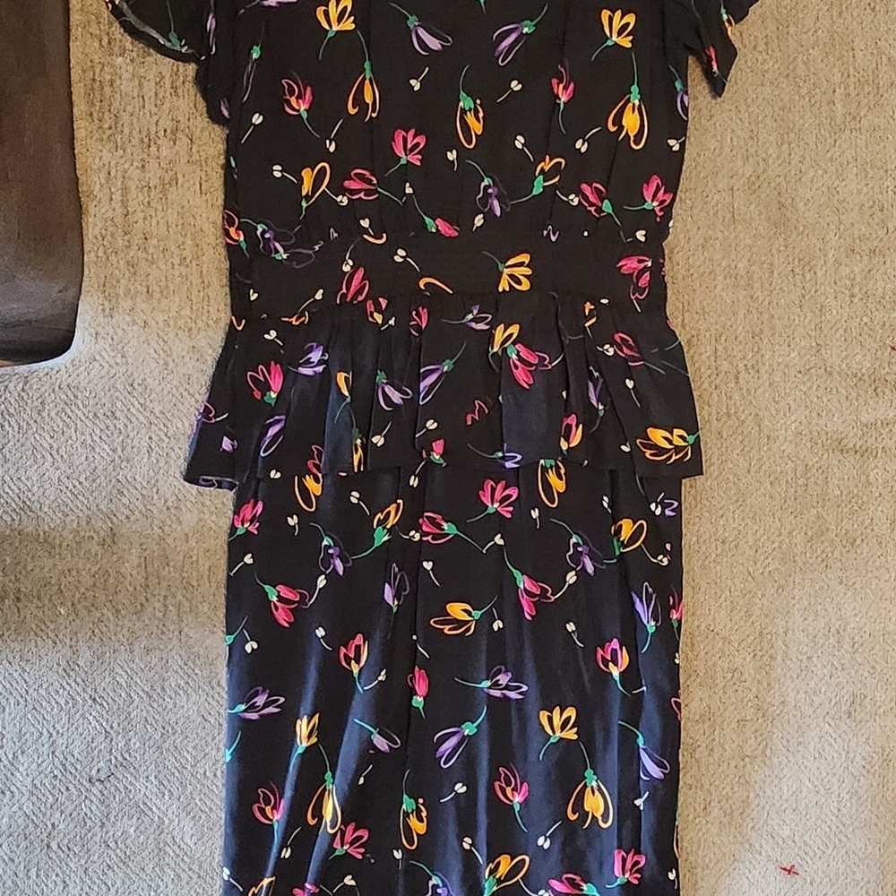 Sweet Baby Jane Black Dress with Floral Design